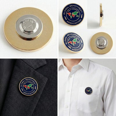 Cloisonne Hard Enamel Lapel Pin With Magnetic Backing